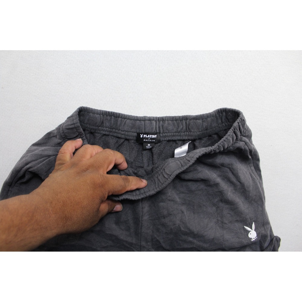 Playboy PacSun Shorts Women Medium Gray Excellent Fleece Dolphin Bunny Logo